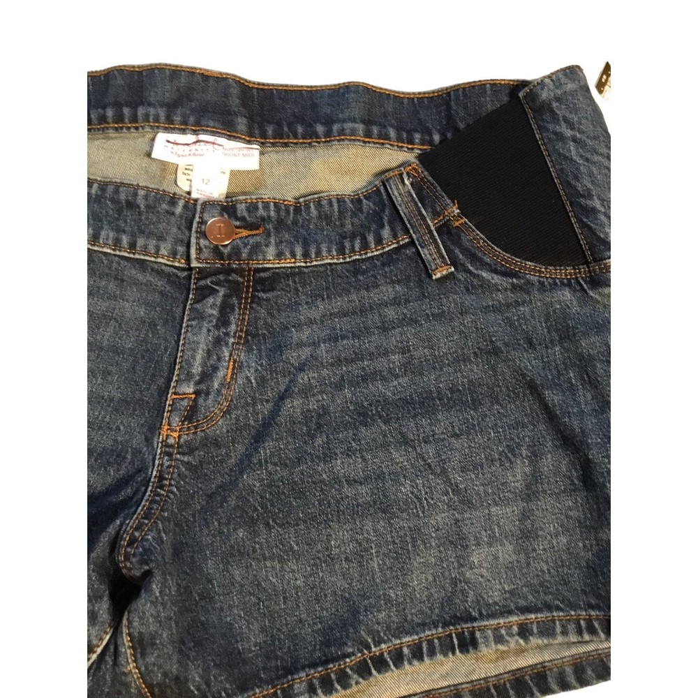Isabel Maternity Medium Blue MIDI shorts Size 12/31 NWT